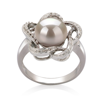 9-10mm AA Quality Freshwater Cultured Pearl Ring in Fiona White 9-10mm AA Quality Freshwater Cultured Pearl Ring in Fiona White