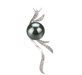 10-10.5mm AAA Quality Tahitian Cultured Pearl Pendant in Florence Black 10-10.5mm AAA Quality Tahitian Cultured Pearl Pendant in Florence Black