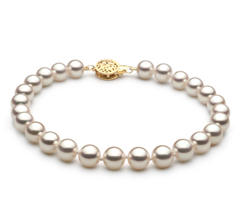 6.5-7mm Hanadama - AAAA Quality Japanese Akoya Cultured Pearl Bracelet in Hanadama 7-inch White 6.5-7mm Hanadama - AAAA Quality Japanese Akoya Cultured Pearl Bracelet in Hanadama 7-inch White