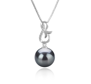 9-10mm AAA Quality Tahitian Cultured Pearl Pendant in Hazel Black 9-10mm AAA Quality Tahitian Cultured Pearl Pendant in Hazel Black