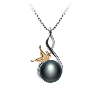 8-9mm AAA Quality Freshwater Cultured Pearl Pendant in Hester Black 8-9mm AAA Quality Freshwater Cultured Pearl Pendant in Hester Black