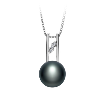 9-10mm AA Quality Freshwater Cultured Pearl Pendant in Hiriko Black 9-10mm AA Quality Freshwater Cultured Pearl Pendant in Hiriko Black