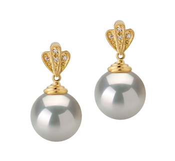 10-11mm AAA Quality South Sea Cultured Pearl Earring Pair in Ivana White 10-11mm AAA Quality South Sea Cultured Pearl Earring Pair in Ivana White