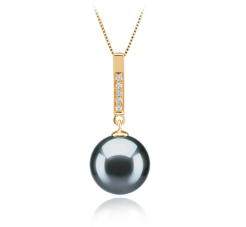 10-11mm AAA Quality Tahitian Cultured Pearl Pendant in Janet Black 10-11mm AAA Quality Tahitian Cultured Pearl Pendant in Janet Black