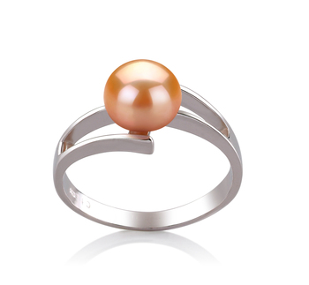 7-8mm AAA Quality Freshwater Cultured Pearl Ring in Jenna Pink 7-8mm AAA Quality Freshwater Cultured Pearl Ring in Jenna Pink
