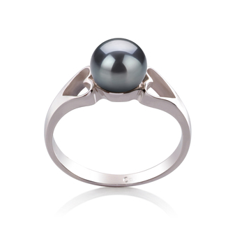 6-7mm AA Quality Freshwater Cultured Pearl Ring in Jessica Black 6-7mm AA Quality Freshwater Cultured Pearl Ring in Jessica Black