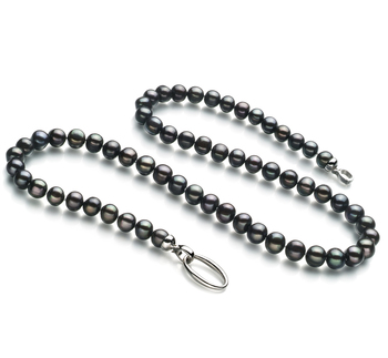 8-9mm A Quality Freshwater Cultured Pearl Necklace in Joyce Black 8-9mm A Quality Freshwater Cultured Pearl Necklace in Joyce Black