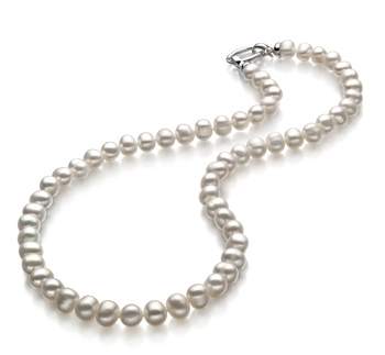 8-9mm A Quality Freshwater Cultured Pearl Necklace in Joyce White 8-9mm A Quality Freshwater Cultured Pearl Necklace in Joyce White