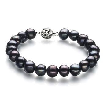 8-9mm A Quality Freshwater Cultured Pearl Bracelet in Kaitlyn Black 8-9mm A Quality Freshwater Cultured Pearl Bracelet in Kaitlyn Black