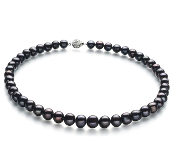 8-9mm A Quality Freshwater Cultured Pearl Necklace in Kaitlyn Black 8-9mm A Quality Freshwater Cultured Pearl Necklace in Kaitlyn Black