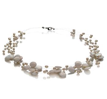 4-10mm A Quality Freshwater Cultured Pearl Necklace in Keita White