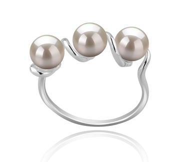 5-6mm AAAA Quality Freshwater Cultured Pearl Ring in Kitty White 5-6mm AAAA Quality Freshwater Cultured Pearl Ring in Kitty White