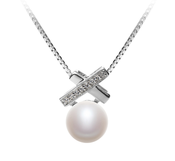 7-8mm AAA Quality Freshwater Cultured Pearl Pendant in Klarita White