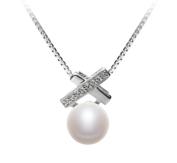 7-8mm AAA Quality Freshwater Cultured Pearl Pendant in Klarita White 7-8mm AAA Quality Freshwater Cultured Pearl Pendant in Klarita White