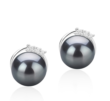 7-8mm AAAA Quality Freshwater Cultured Pearl Earring Pair in Leslie Black 7-8mm AAAA Quality Freshwater Cultured Pearl Earring Pair in Leslie Black
