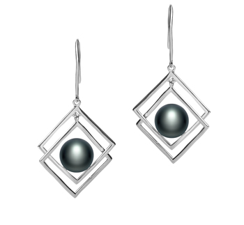 8-9mm AAA Quality Freshwater Cultured Pearl Earring Pair in Lilian Black