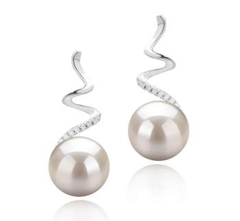 8-9mm AAAA Quality Freshwater Cultured Pearl Earring Pair in Lolita White