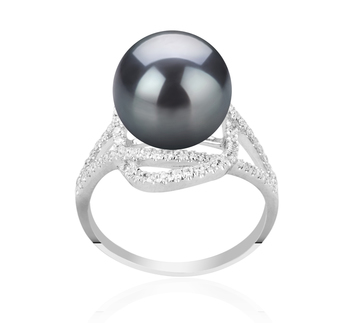 10-11mm AAA Quality Tahitian Cultured Pearl Ring in Maddie Black 10-11mm AAA Quality Tahitian Cultured Pearl Ring in Maddie Black
