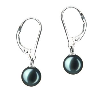 7-8mm AA Quality Japanese Akoya Cultured Pearl Earring Pair in Marcella Black 7-8mm AA Quality Japanese Akoya Cultured Pearl Earring Pair in Marcella Black