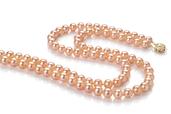 6-7mm AAA Quality Freshwater Cultured Pearl Necklace in Marla Pink