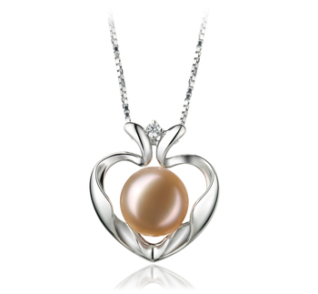 9-10mm AA Quality Freshwater Cultured Pearl Pendant in Marlina Heart Pink 9-10mm AA Quality Freshwater Cultured Pearl Pendant in Marlina Heart Pink