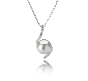 9-10mm AAAA Quality Freshwater Cultured Pearl Pendant in Mathilde White 9-10mm AAAA Quality Freshwater Cultured Pearl Pendant in Mathilde White