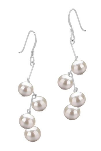 6-7mm AA Quality Freshwater Cultured Pearl Earring Pair in Mickey White