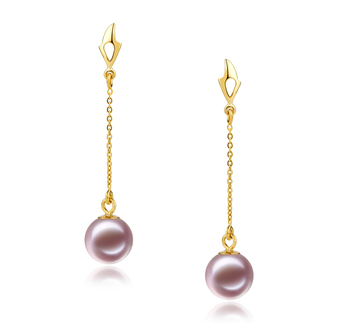 6-7mm AAAA Quality Freshwater Cultured Pearl Earring Pair in Misha Lavender 6-7mm AAAA Quality Freshwater Cultured Pearl Earring Pair in Misha Lavender