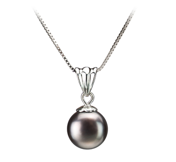 9-10mm AA Quality Freshwater Cultured Pearl Pendant in Nancy Black 9-10mm AA Quality Freshwater Cultured Pearl Pendant in Nancy Black