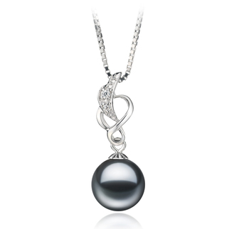 9-10mm AA Quality Freshwater Cultured Pearl Pendant in Naomi Black 9-10mm AA Quality Freshwater Cultured Pearl Pendant in Naomi Black