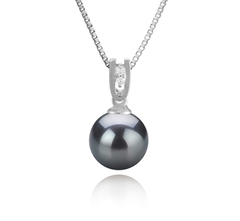 8-9mm AAAA Quality Freshwater Cultured Pearl Pendant in Nerea Black 8-9mm AAAA Quality Freshwater Cultured Pearl Pendant in Nerea Black