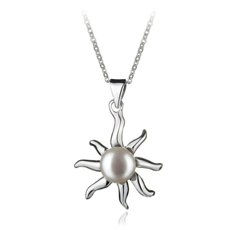 7-8mm AA Quality Freshwater Cultured Pearl Pendant in Nina White 7-8mm AA Quality Freshwater Cultured Pearl Pendant in Nina White