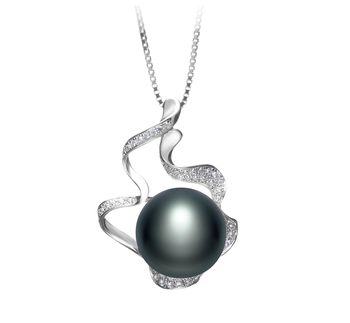 12-13mm AA Quality Freshwater Cultured Pearl Pendant in Oceane Black 12-13mm AA Quality Freshwater Cultured Pearl Pendant in Oceane Black