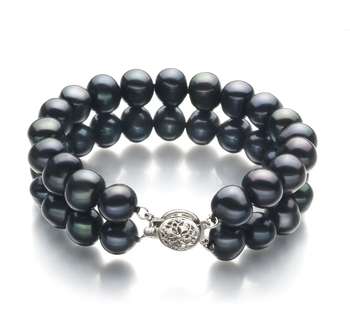 8-9mm A Quality Freshwater Cultured Pearl Bracelet in Black 8-9mm A Quality Freshwater Cultured Pearl Bracelet in Black