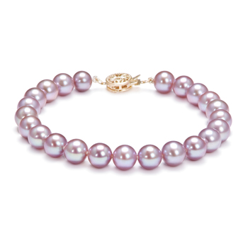 7-8mm AAAA Quality Freshwater Cultured Pearl Bracelet in Lavender