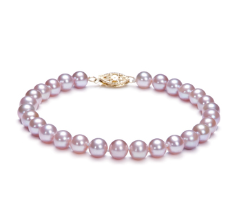 6-6.5mm AA Quality Freshwater Cultured Pearl Bracelet in Lavender