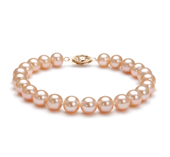 7-8mm AA Quality Freshwater Cultured Pearl Bracelet in Pink 7-8mm AA Quality Freshwater Cultured Pearl Bracelet in Pink