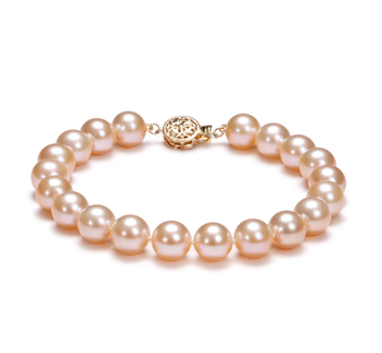 8.5-9mm AAAA Quality Freshwater Cultured Pearl Bracelet in Pink 8.5-9mm AAAA Quality Freshwater Cultured Pearl Bracelet in Pink