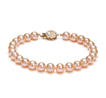 6-6.5mm AAAA Quality Freshwater Cultured Pearl Bracelet in Pink
