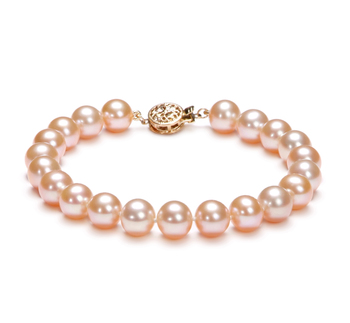 8.5-9.5mm AAA Quality Freshwater Cultured Pearl Bracelet in Pink