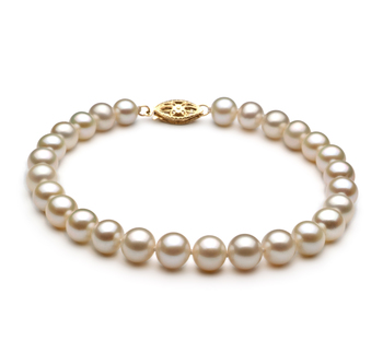 6-7mm AA Quality Freshwater Cultured Pearl Bracelet in White 6-7mm AA Quality Freshwater Cultured Pearl Bracelet in White