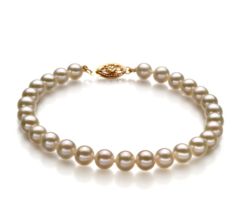 5-5.5mm AAAA Quality Freshwater Cultured Pearl Bracelet in White