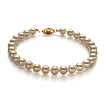 5-5.5mm AAAA Quality Freshwater Cultured Pearl Bracelet in White 5-5.5mm AAAA Quality Freshwater Cultured Pearl Bracelet in White