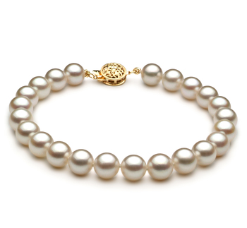 7.5-8mm AAA Quality Japanese Akoya Cultured Pearl Bracelet in White 7.5-8mm AAA Quality Japanese Akoya Cultured Pearl Bracelet in White