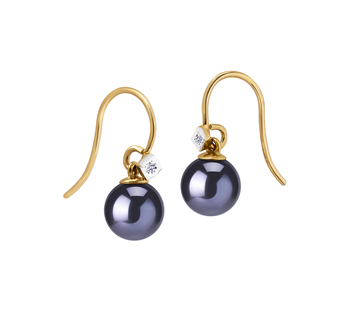 8-8.5mm AAAA Quality Freshwater Cultured Pearl Earring Pair in Black 8-8.5mm AAAA Quality Freshwater Cultured Pearl Earring Pair in Black