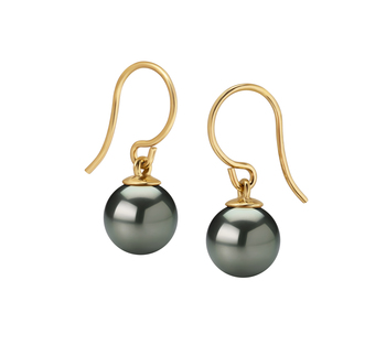 7-7.5mm AAAA Quality Freshwater Cultured Pearl Earring Pair in Black 7-7.5mm AAAA Quality Freshwater Cultured Pearl Earring Pair in Black