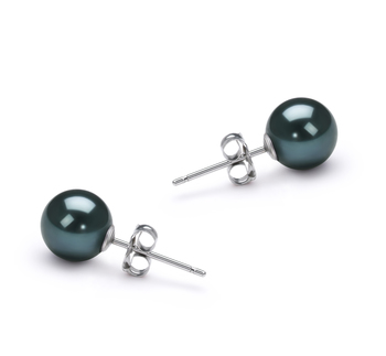 6-7mm AAA Quality Japanese Akoya Cultured Pearl Earring Pair in Black 6-7mm AAA Quality Japanese Akoya Cultured Pearl Earring Pair in Black