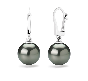 10-11mm AAA Quality Tahitian Cultured Pearl Earring Pair in Black 10-11mm AAA Quality Tahitian Cultured Pearl Earring Pair in Black