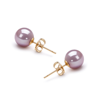 6-7mm AAAA Quality Freshwater Cultured Pearl Earring Pair in Lavender 6-7mm AAAA Quality Freshwater Cultured Pearl Earring Pair in Lavender