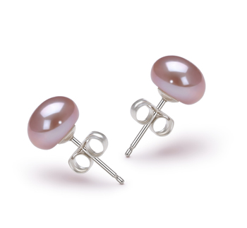 7-8mm AA Quality Freshwater Cultured Pearl Earring Pair in Lavender 7-8mm AA Quality Freshwater Cultured Pearl Earring Pair in Lavender